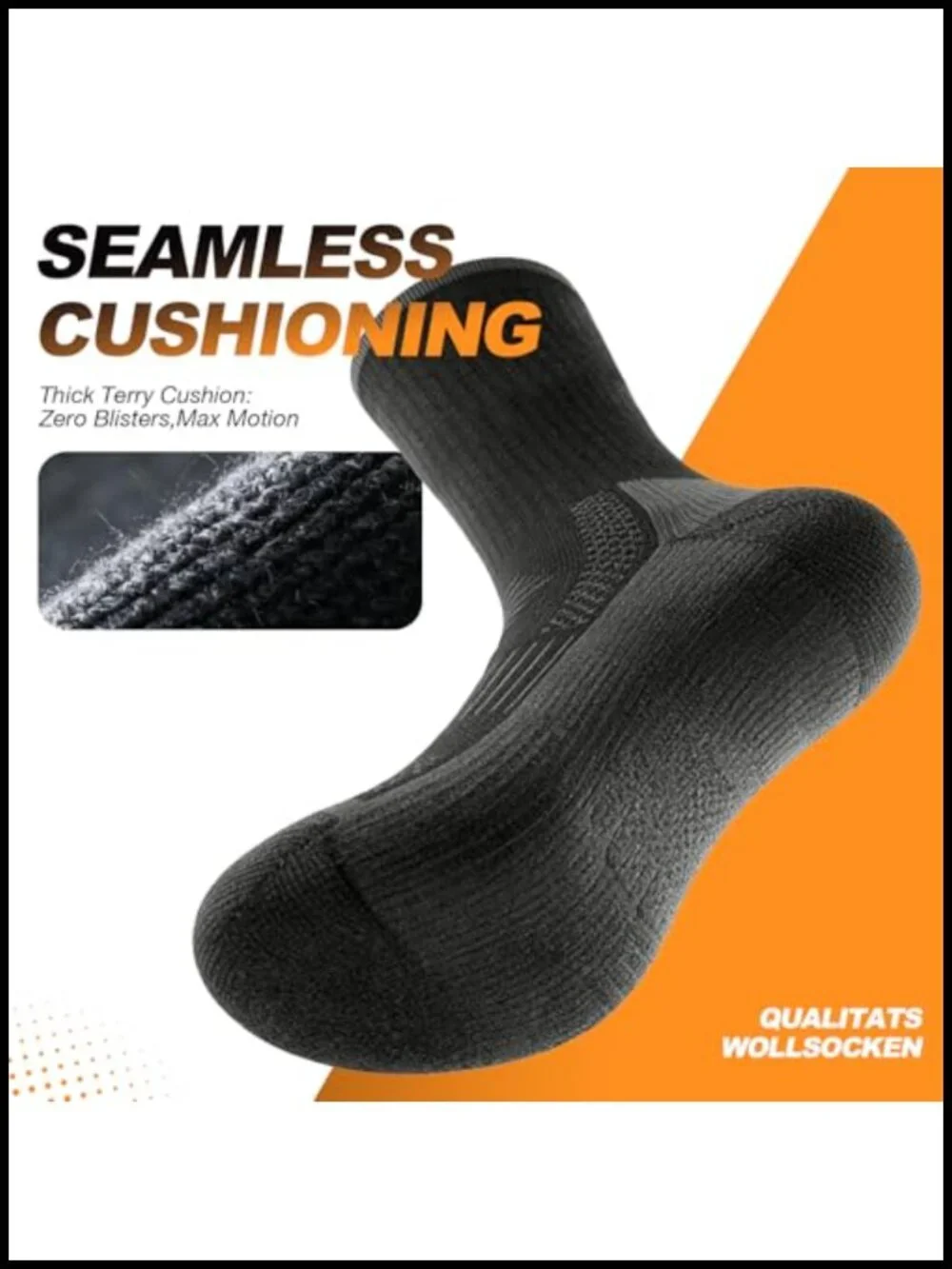 Merino Wool Hiking Socks, Lightweight Breathable Cushioned, Anti-Blister for